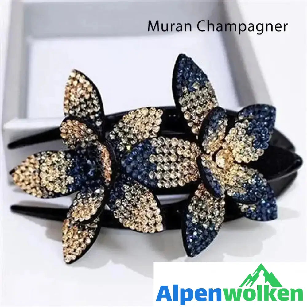 Alpenwolken - Strass Doppelblume Haarspange | festival frisuren