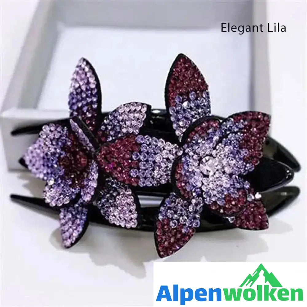 Alpenwolken - Strass Doppelblume Haarspange | festival frisuren