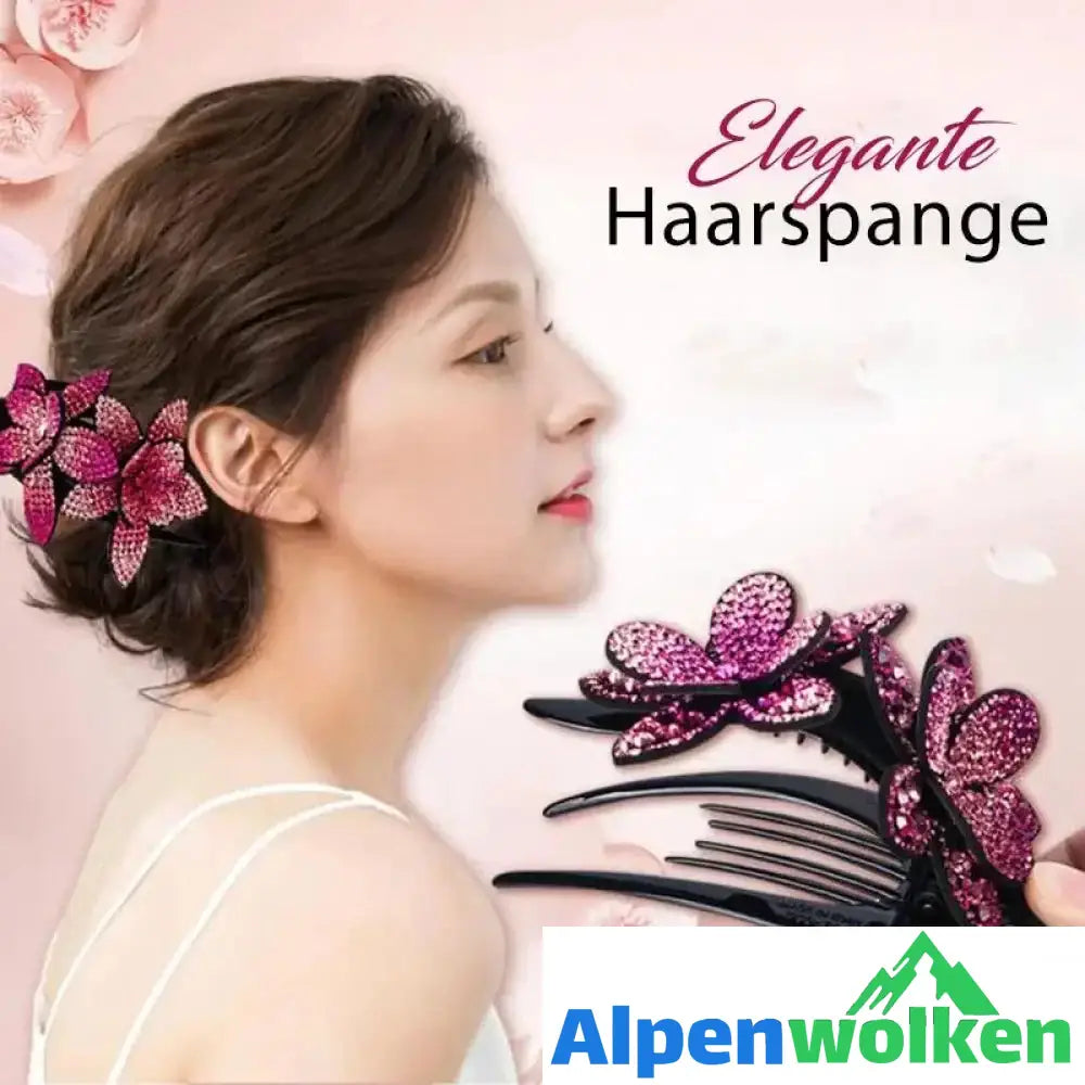 Alpenwolken - Strass Doppelblume Haarspange | festival frisuren