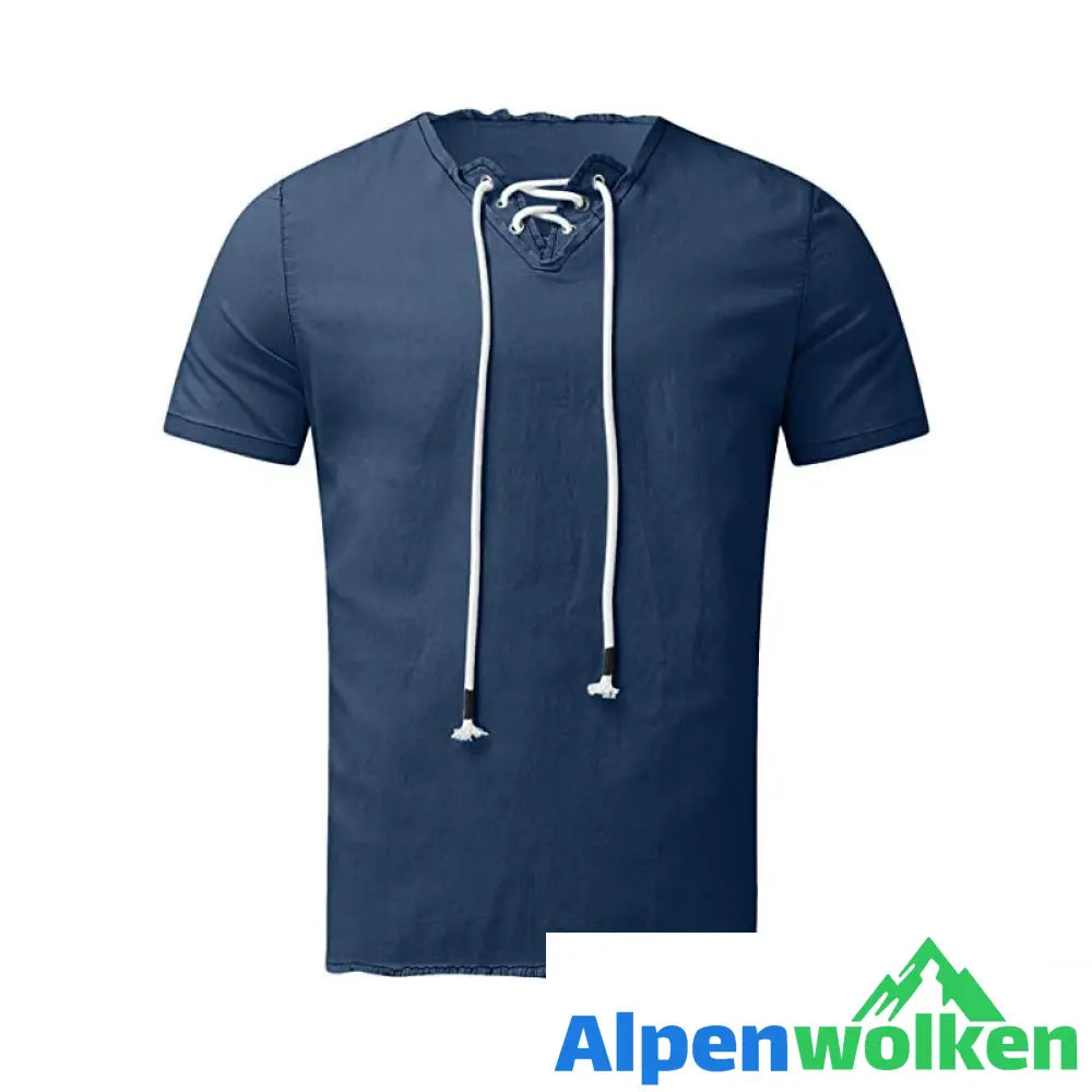 Alpenwolken - Stretch-Jeanshemd mit Schnürung für Herren