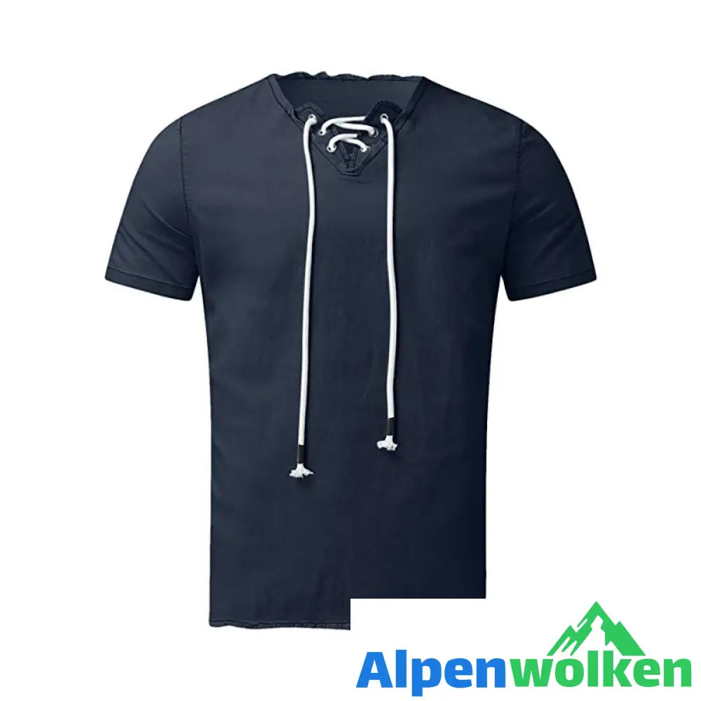 Alpenwolken - Stretch-Jeanshemd mit Schnürung für Herren