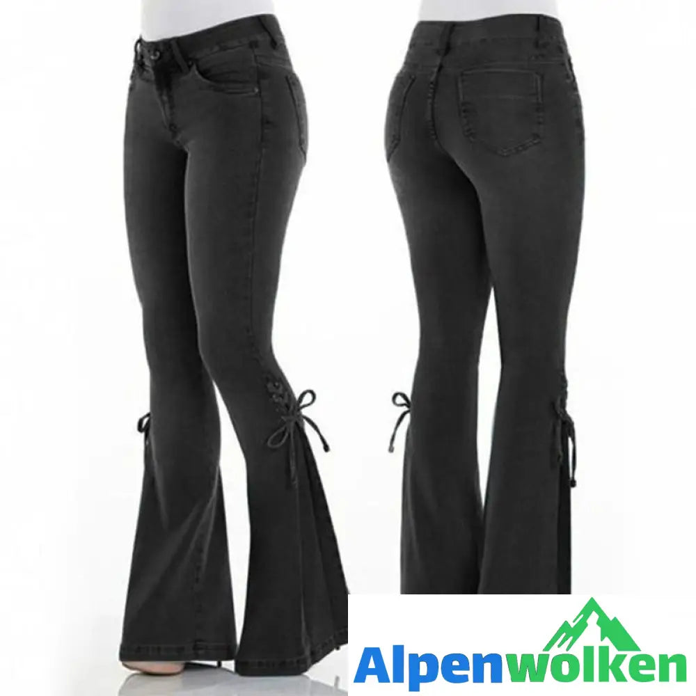 Alpenwolken - Stretchjeans mit Schleife