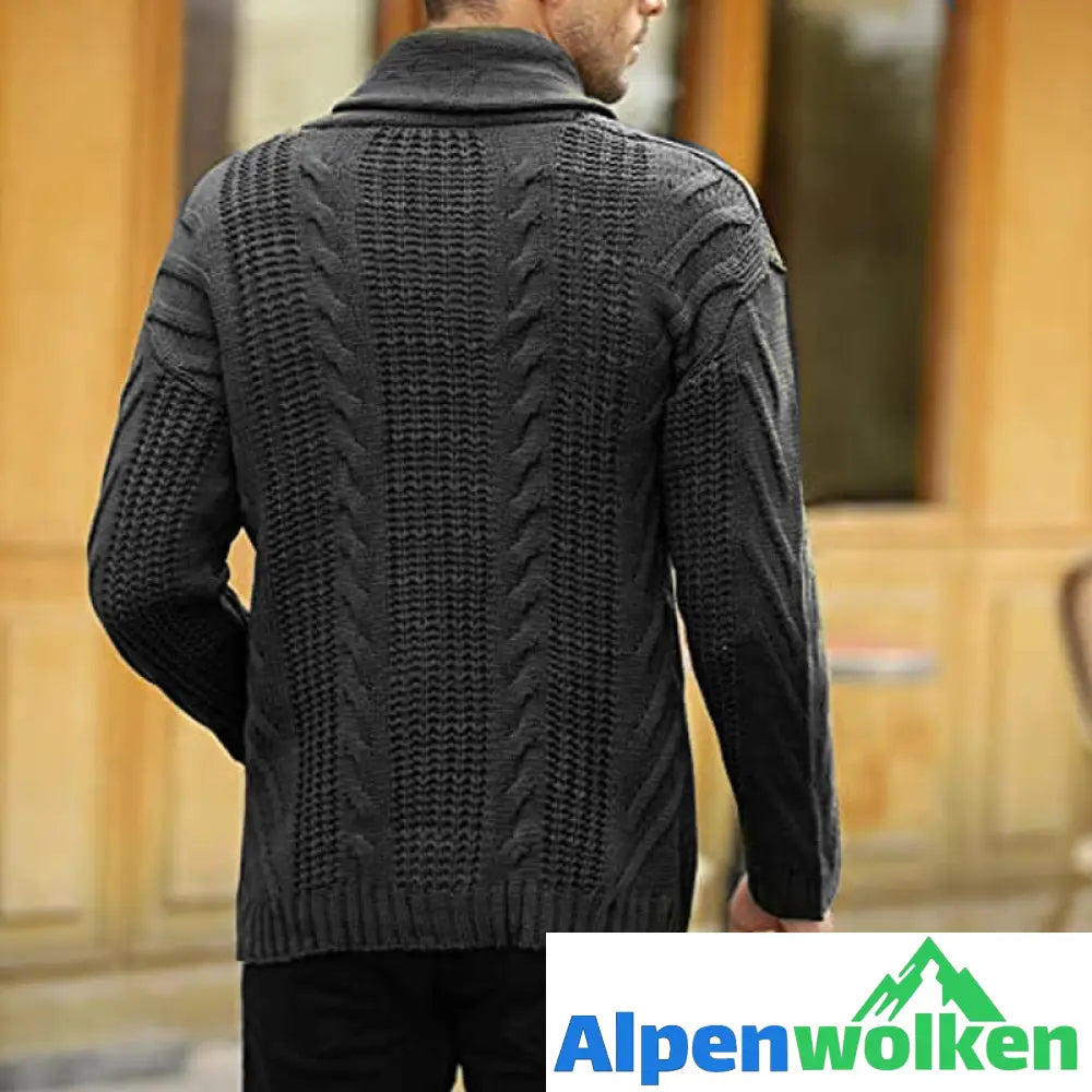 Alpenwolken - Strickjacke Cardigan Mit V-Ausschnitt