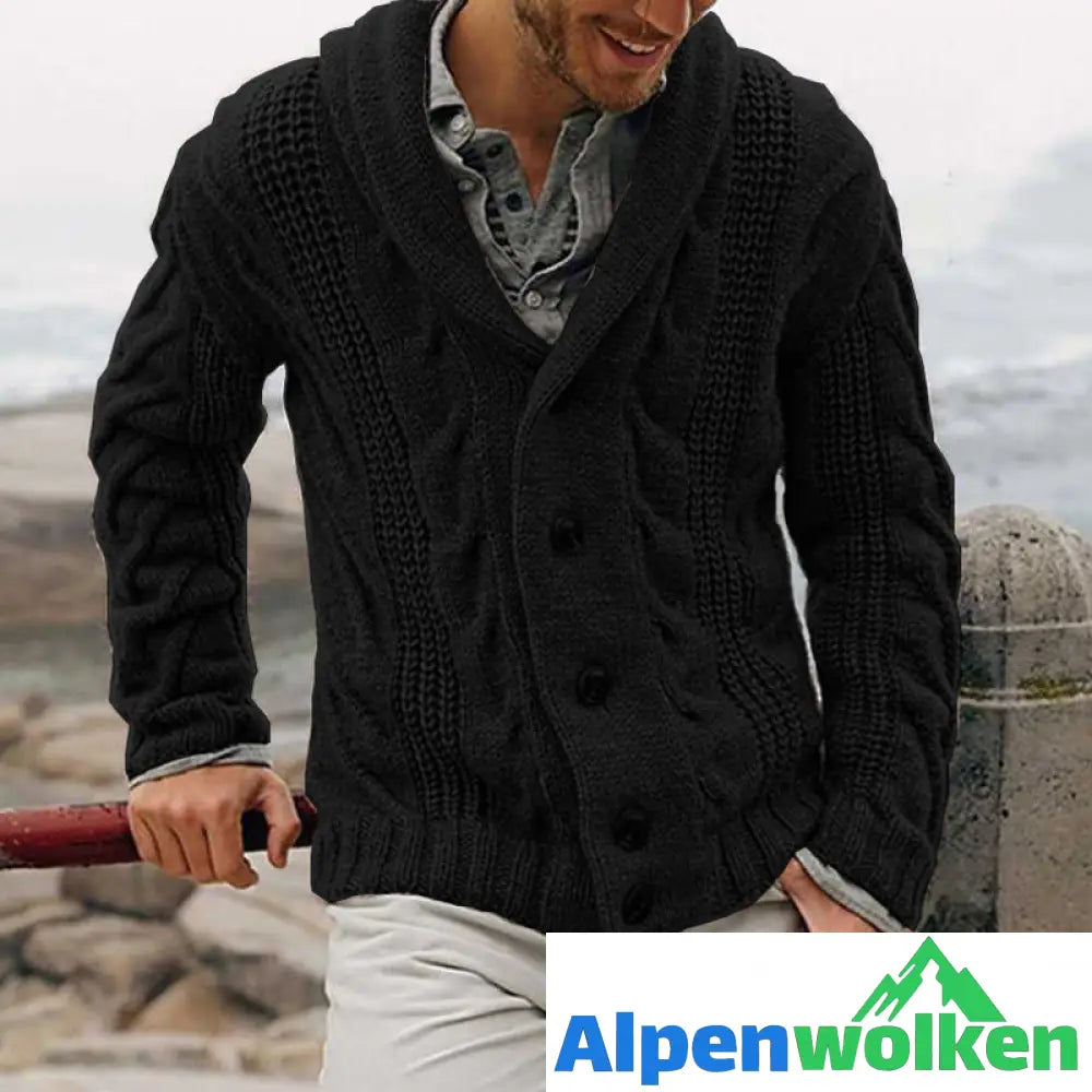 Alpenwolken - Strickjacke Cardigan Mit V-Ausschnitt