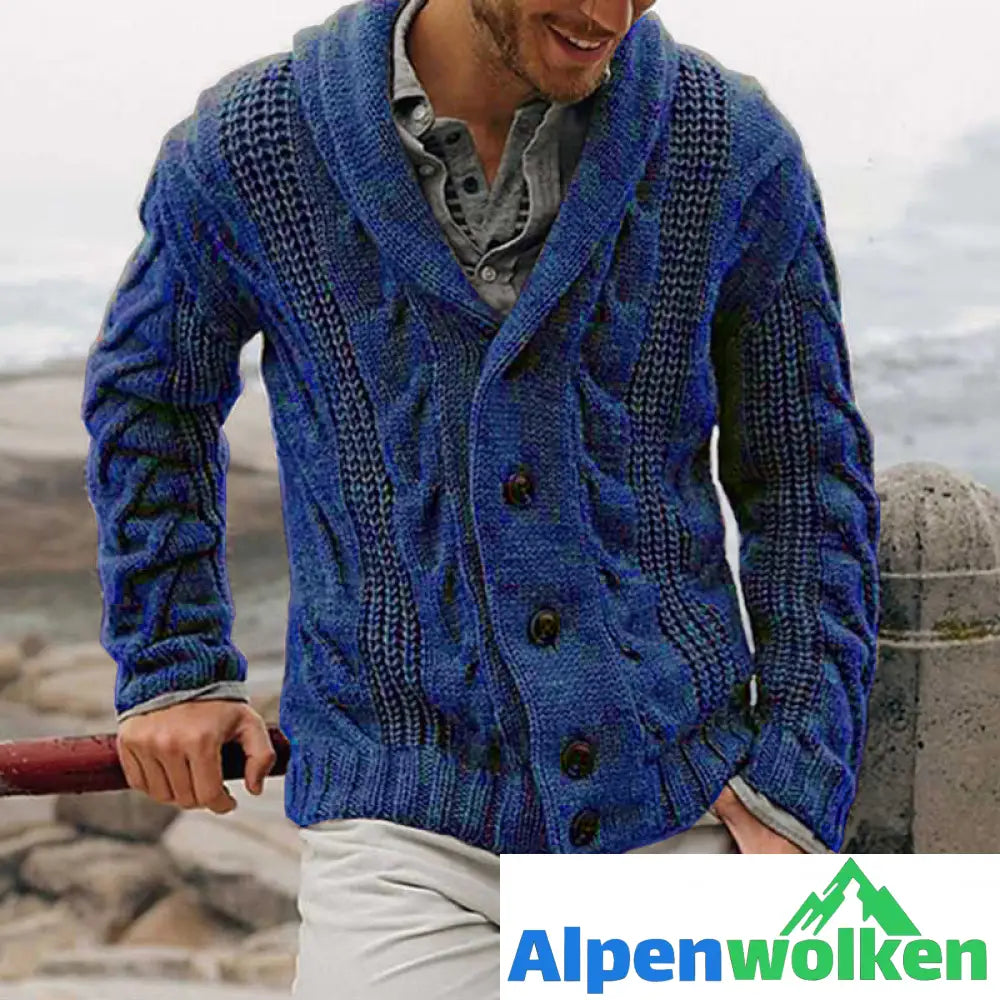 Alpenwolken - Strickjacke Cardigan Mit V-Ausschnitt