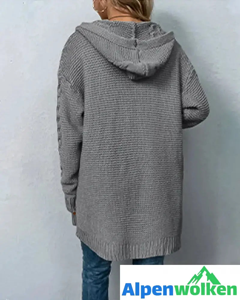 Alpenwolken - Strickjacke mit Kapuze und Twist-Pullover