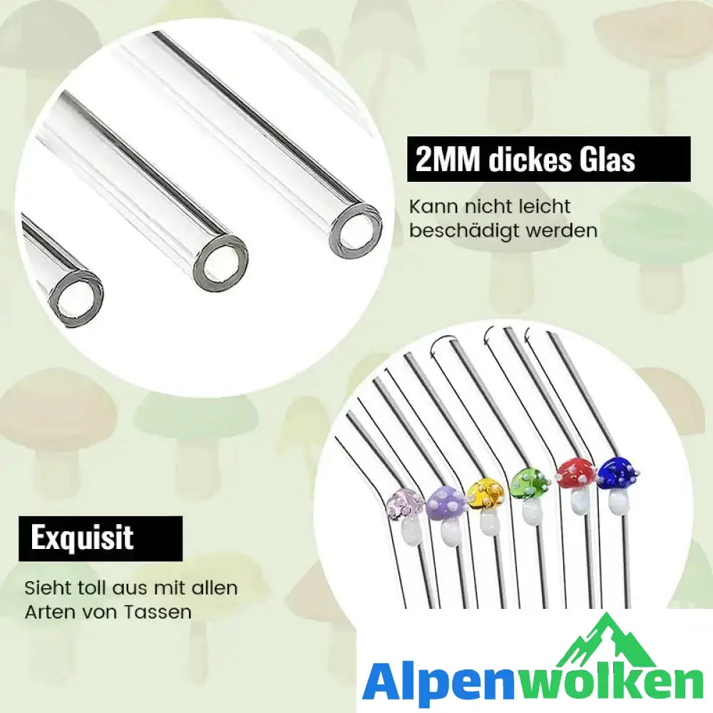 Alpenwolken - Strohhalme aus farbigem Glas