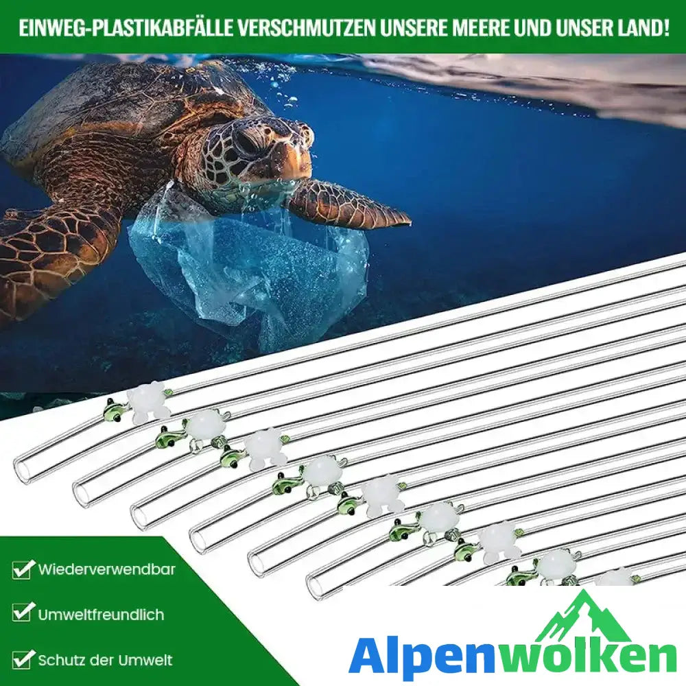 Alpenwolken - Strohhalme aus farbigem Glas