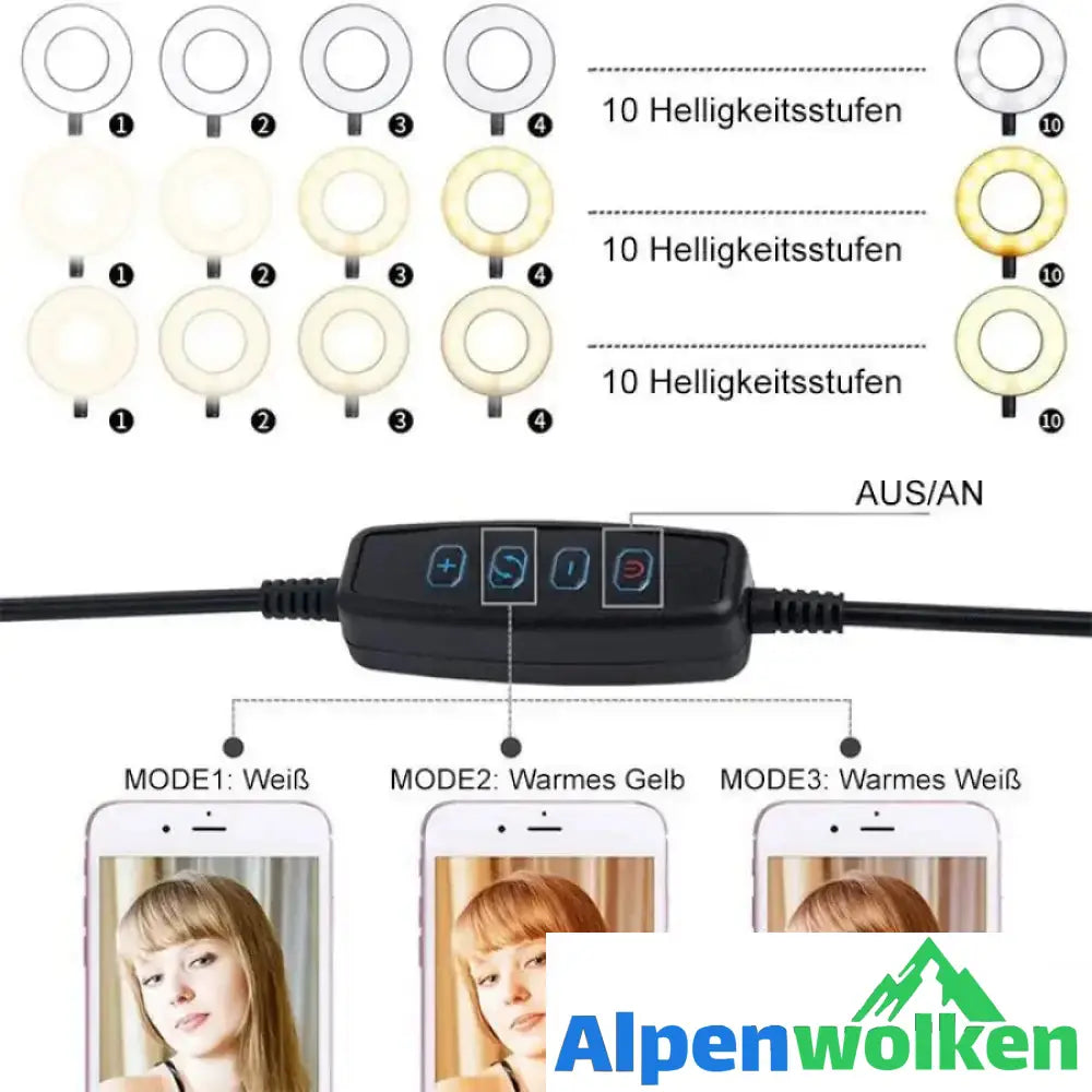 Alpenwolken - Studio LED-Licht mit Handyhalter