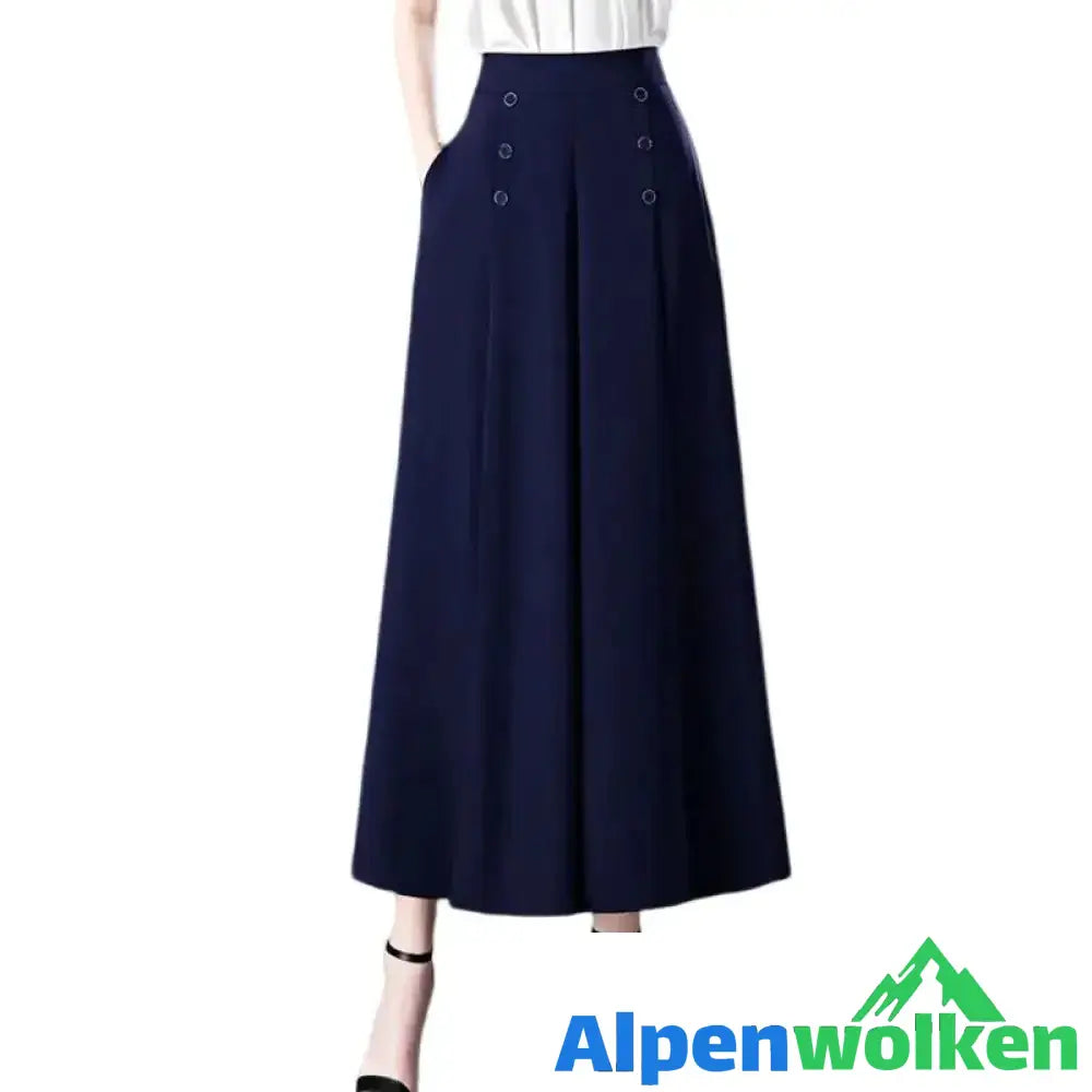 Alpenwolken - Stylische Plissierte Hose Mit Weitem Bein