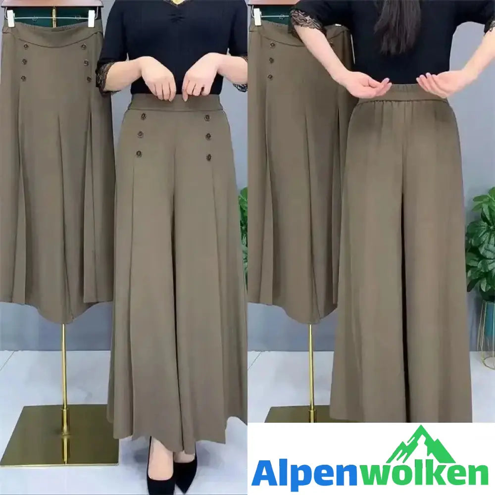 Alpenwolken - Stylische Plissierte Hose Mit Weitem Bein