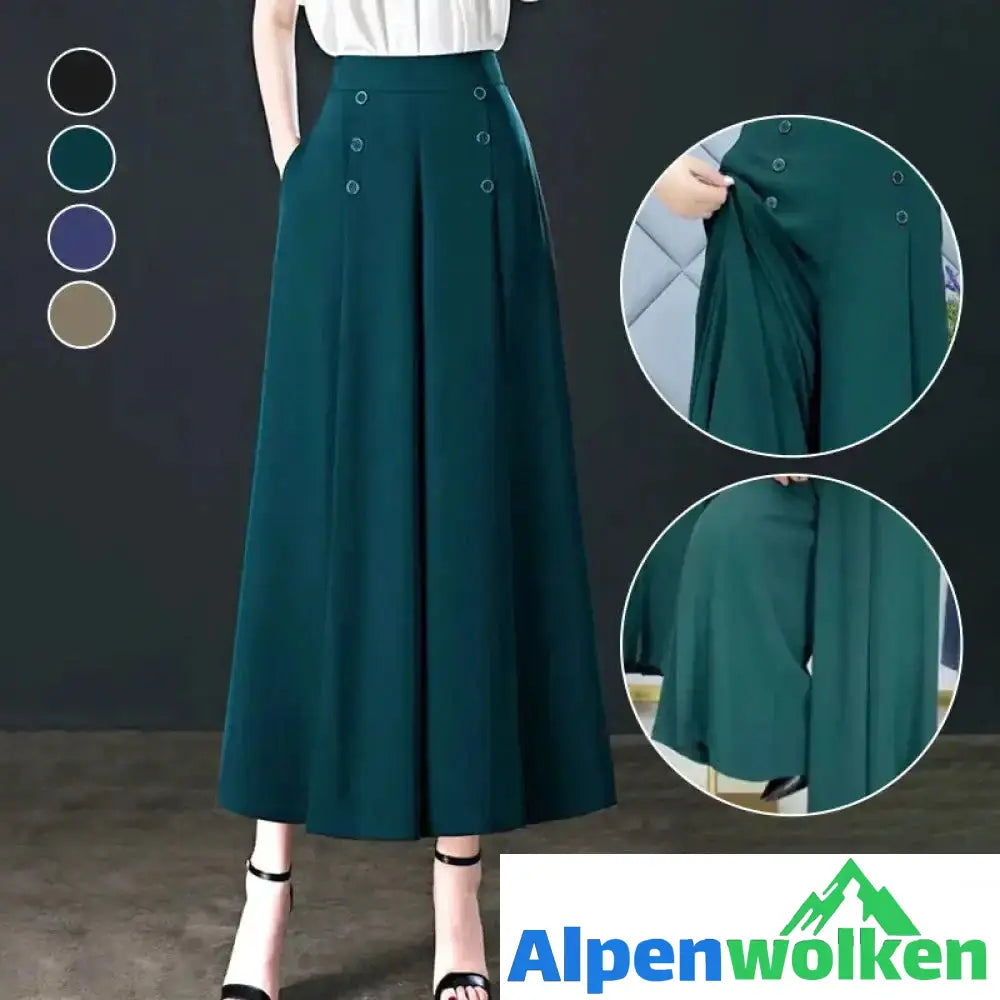 Alpenwolken - Stylische Plissierte Hose Mit Weitem Bein