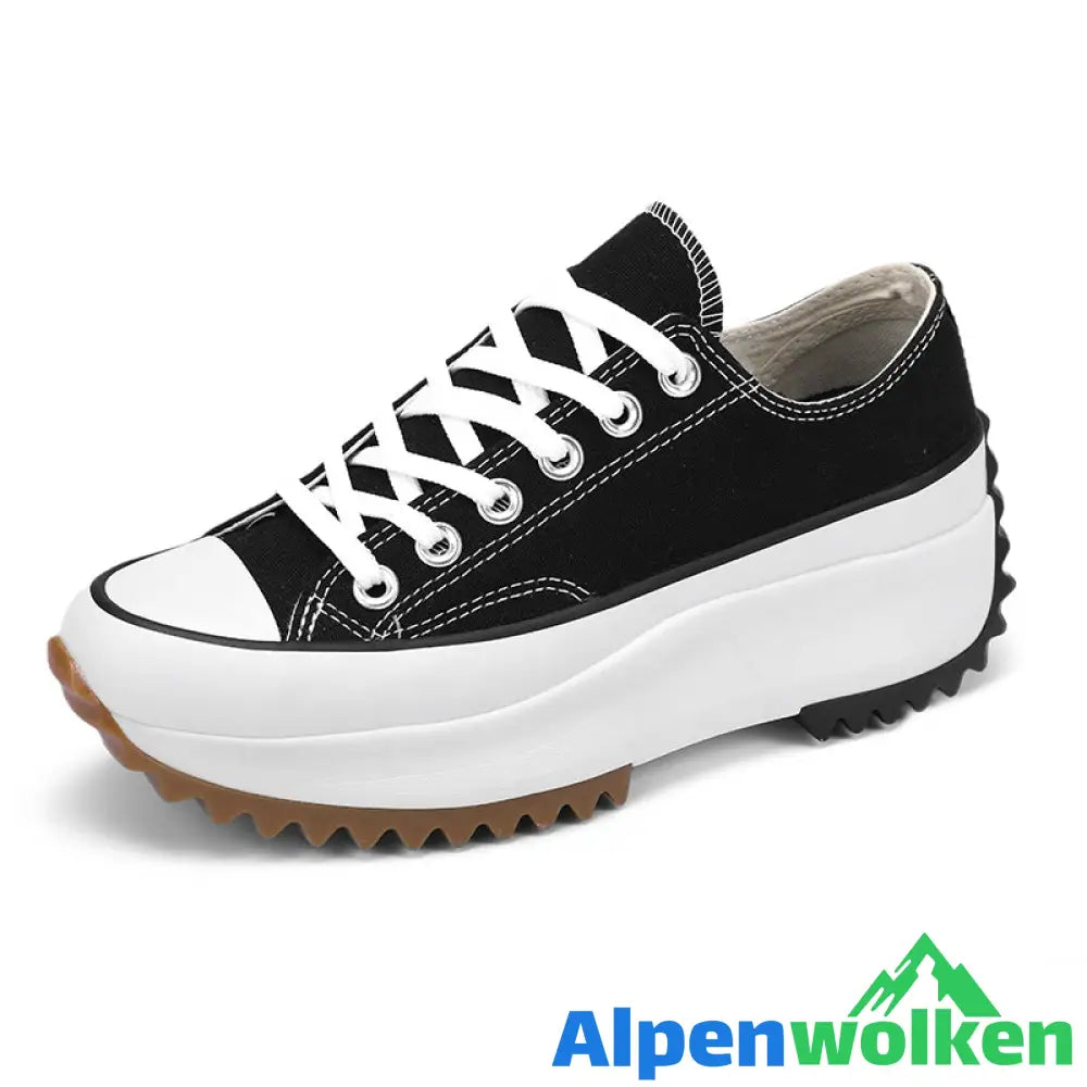 Alpenwolken - Stylische Segeltuchschuhe Mit Dicken Sohlen