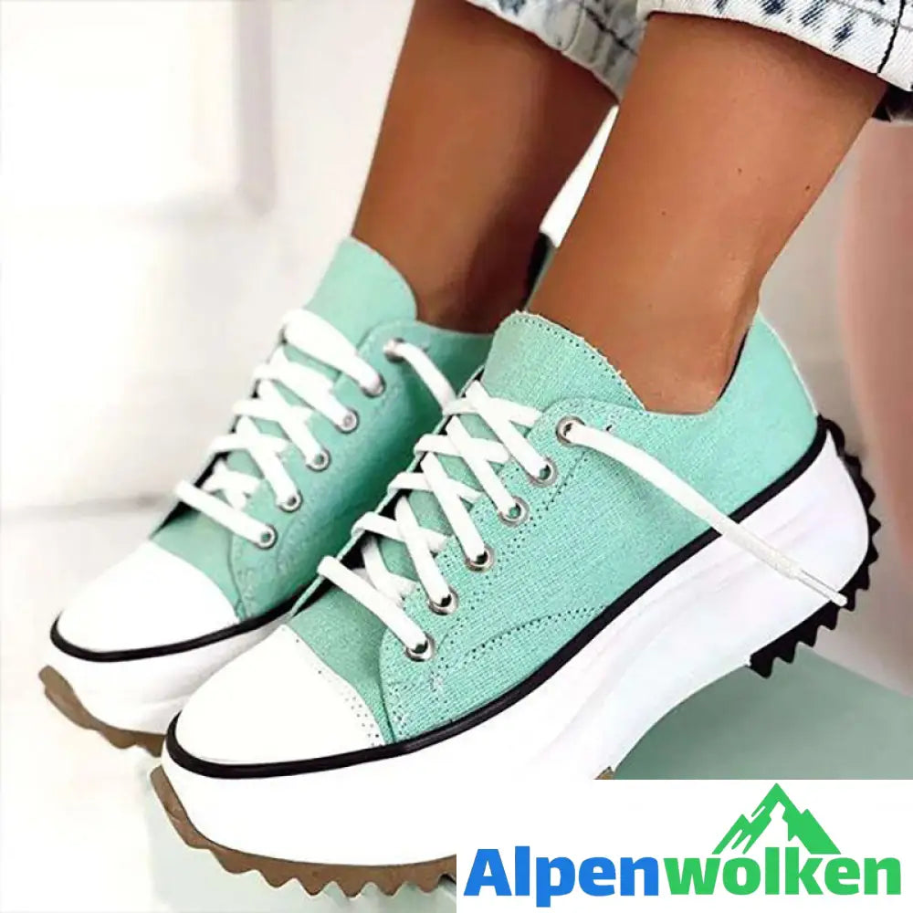 Alpenwolken - Stylische Segeltuchschuhe Mit Dicken Sohlen