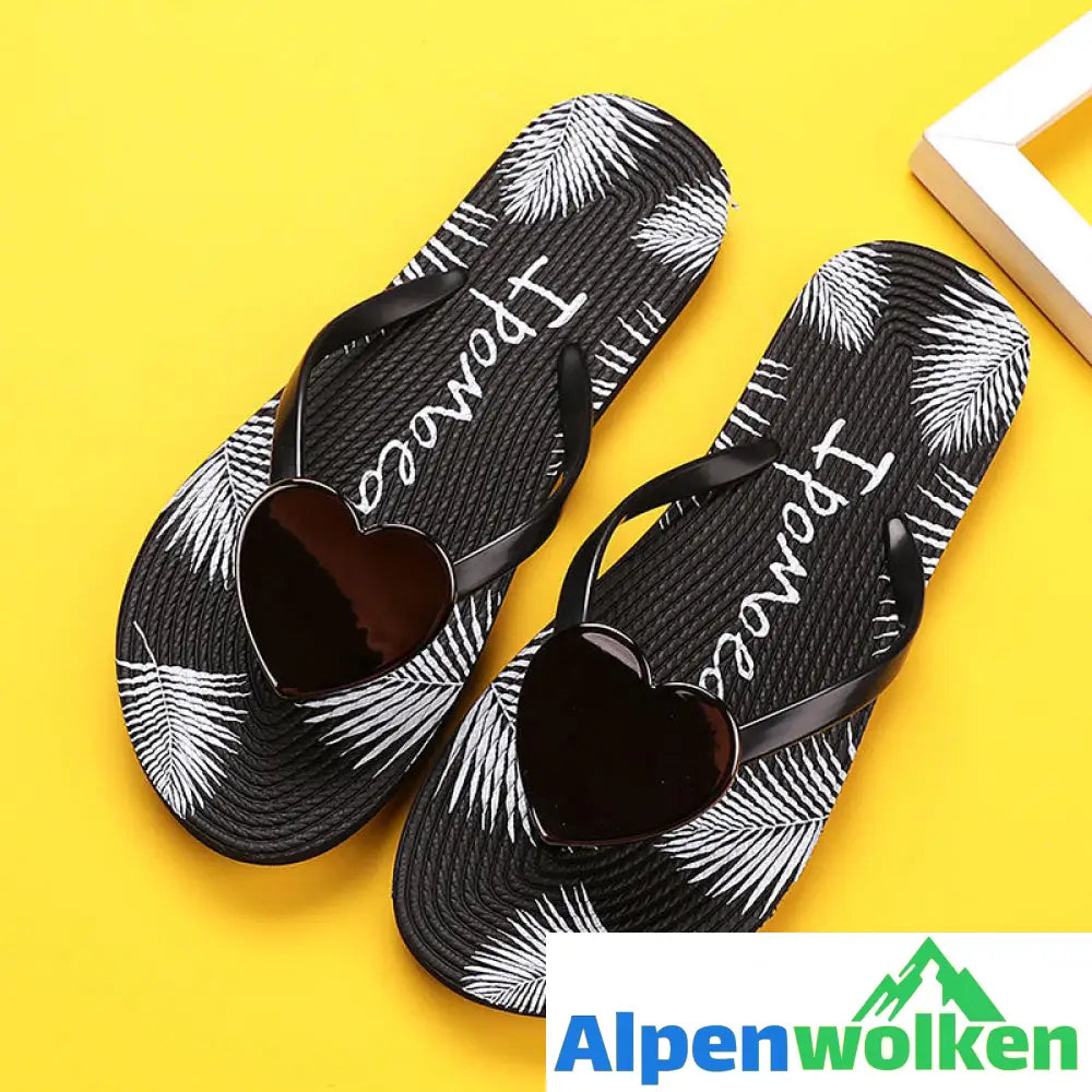 Alpenwolken - Stylische Sommer Strandsandalen mit Pfirsichherz für Damen