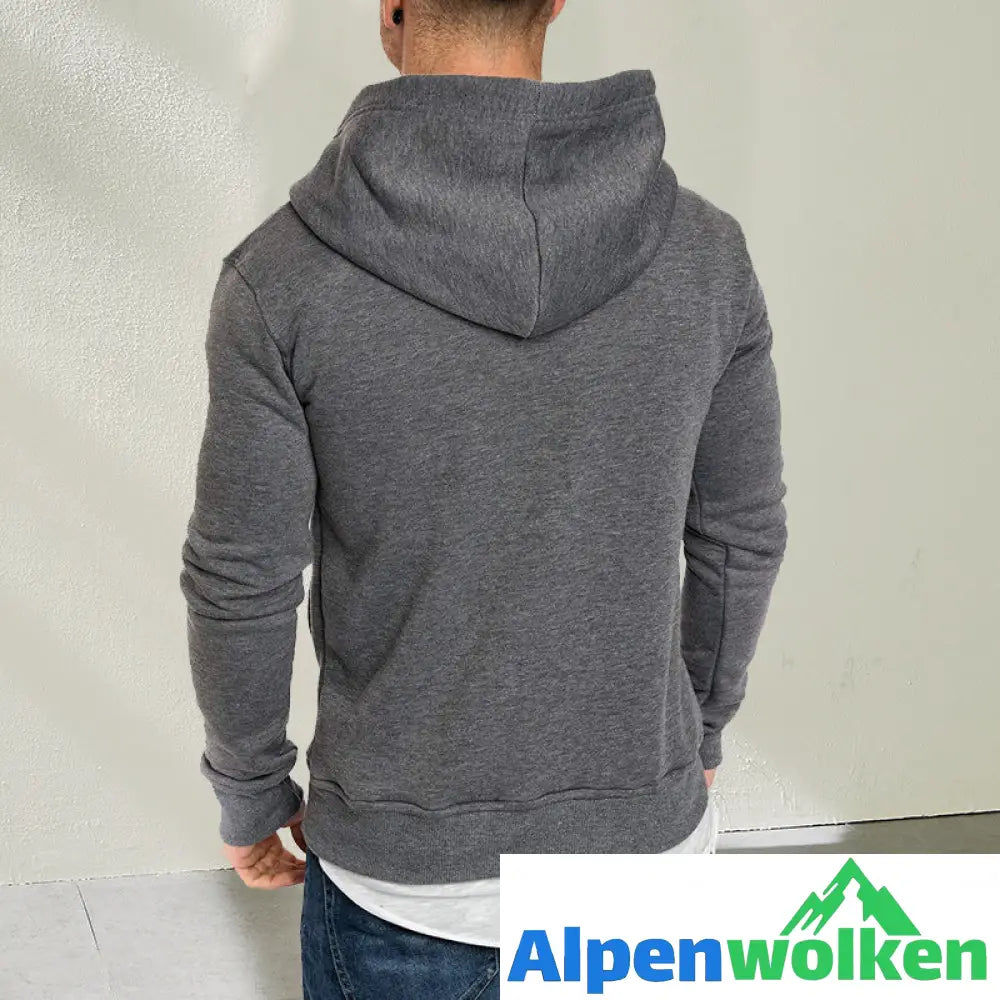 Alpenwolken - Stylischer Kapuzenpullover mit Knöpfen für Herren