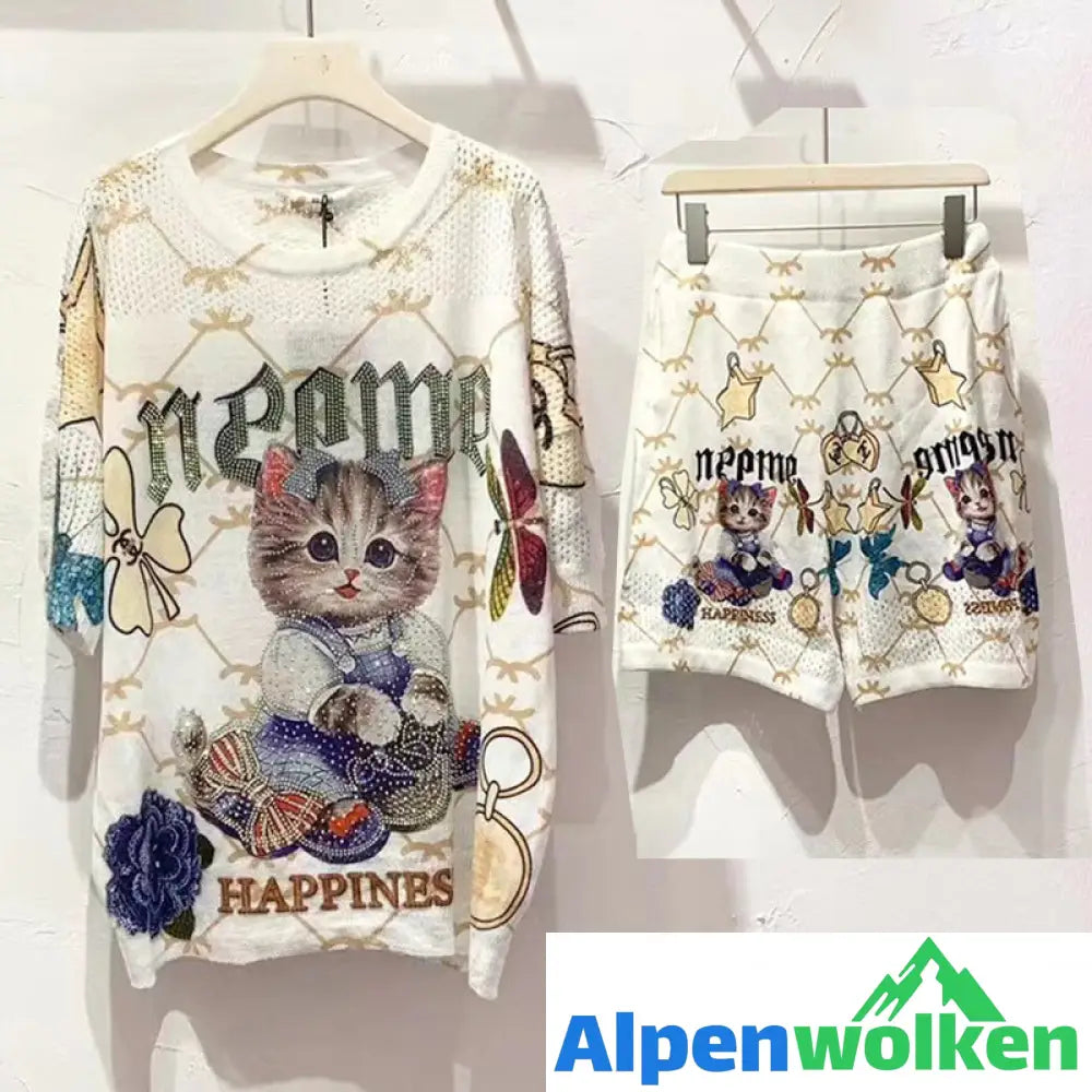 Alpenwolken - Süßes Kurzarm-T-Shirt mit Pailletten