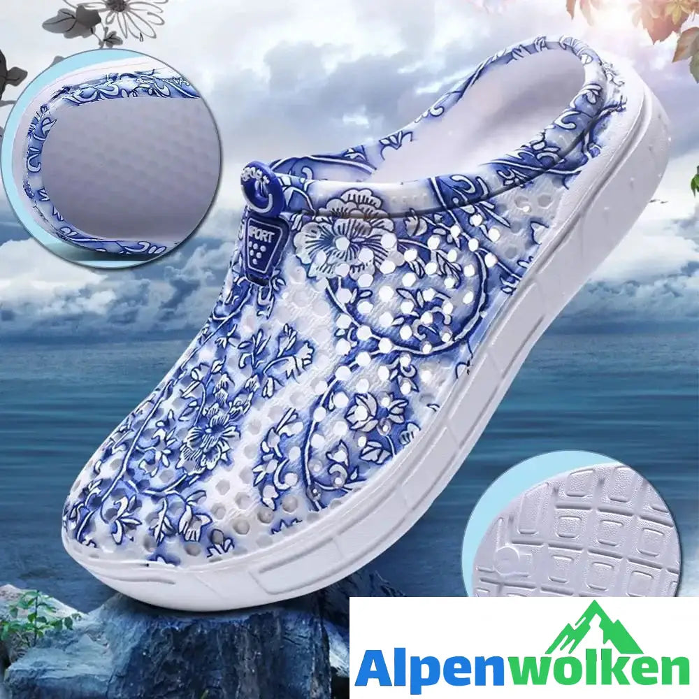 Alpenwolken - Super Bequeme und Weiche Gummi-Strandschuhe Blau 36