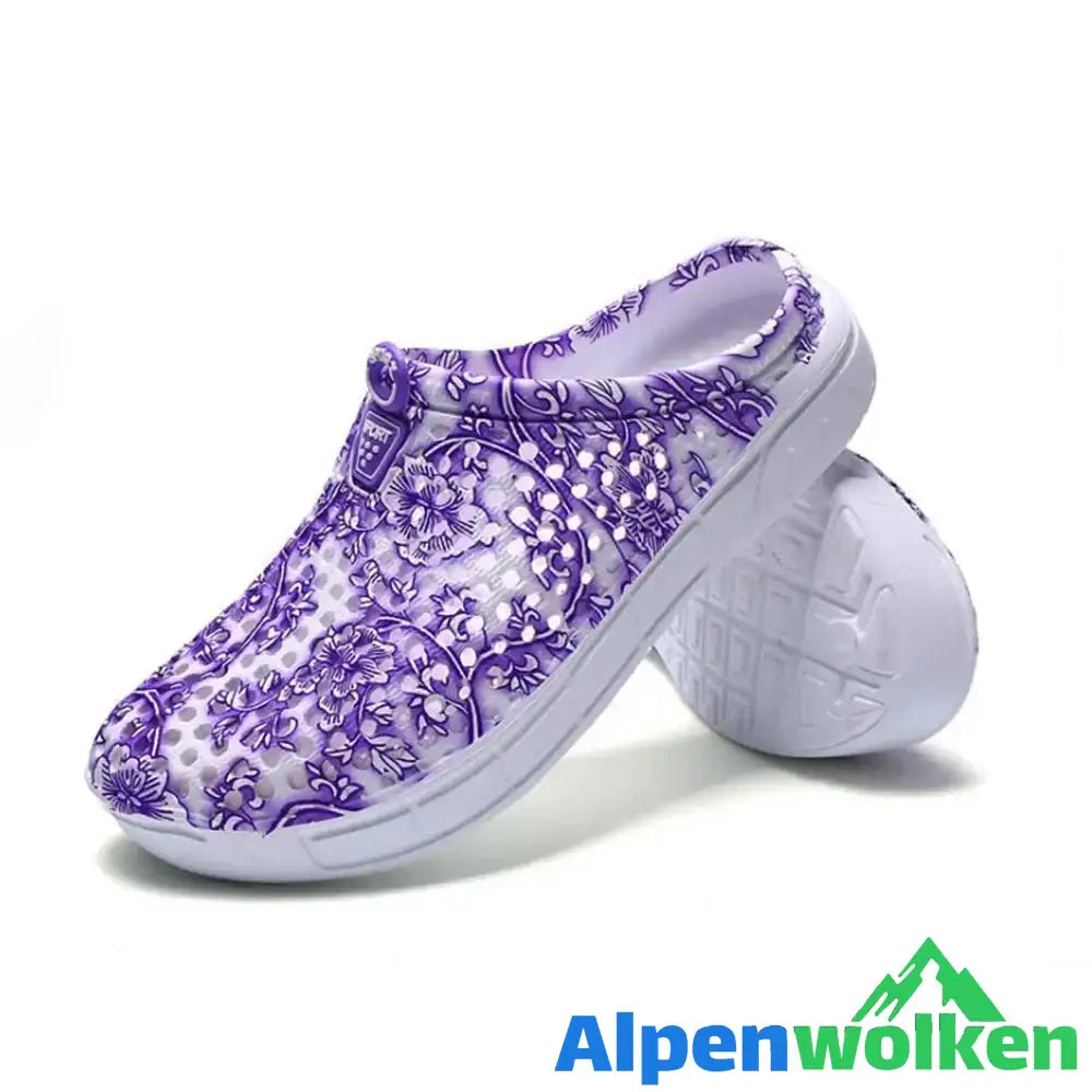 Alpenwolken - Super Bequeme und Weiche Gummi-Strandschuhe Lila