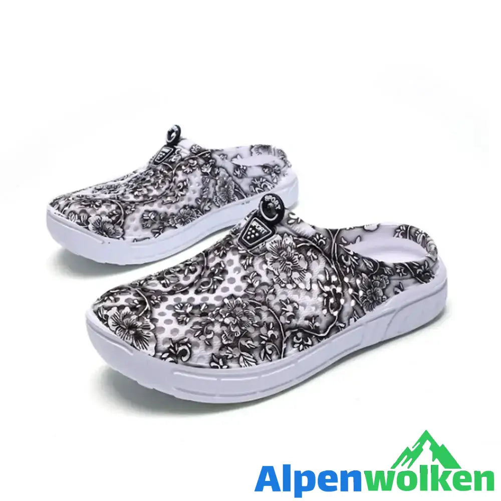 Alpenwolken - Super Bequeme und Weiche Gummi-Strandschuhe Schwarz