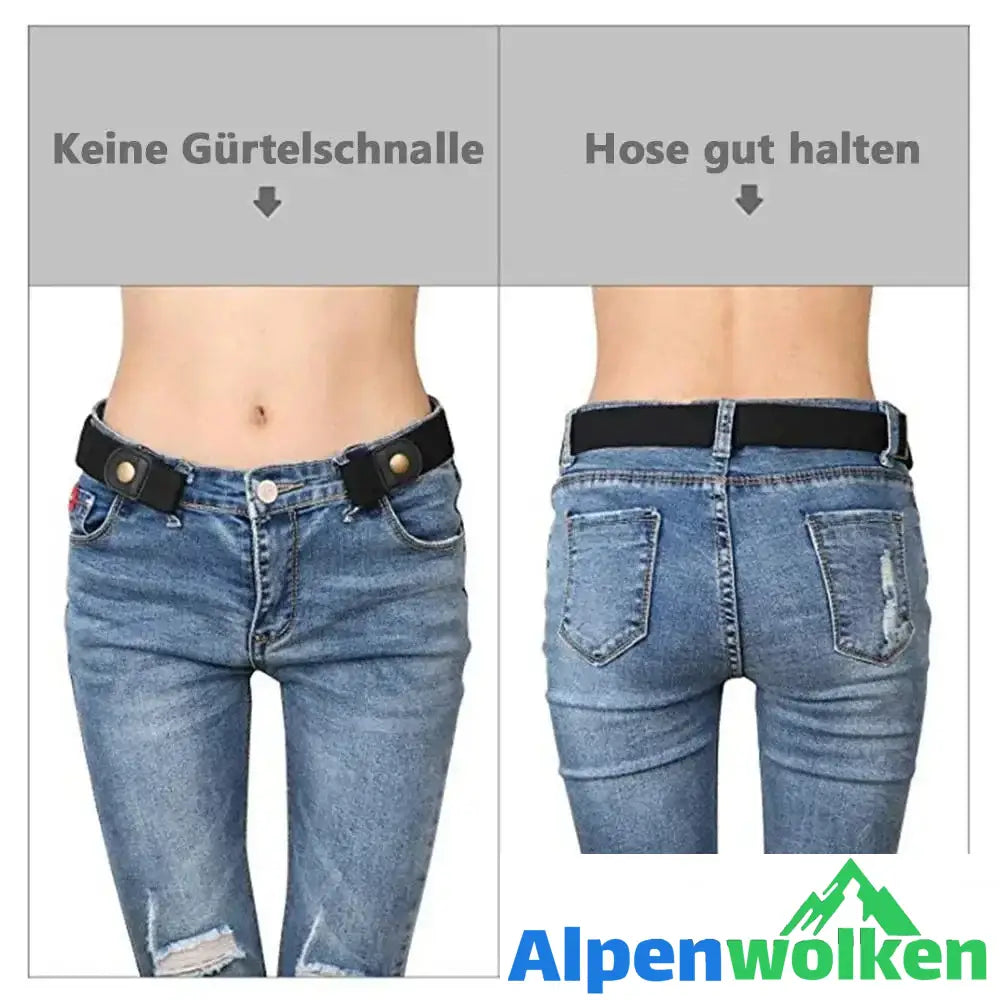 Alpenwolken - Super Elastischer Schnallenfreier Gürtel für Damen und Herren