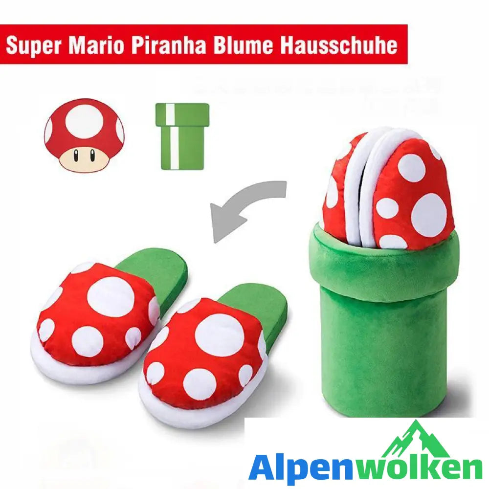 Alpenwolken - Super Mario Piranha Blume Hausschuhe