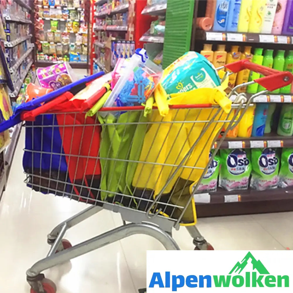 Alpenwolken - Supermarkt-Trolley-Einkaufstasche Thermotasche, 4 Stk