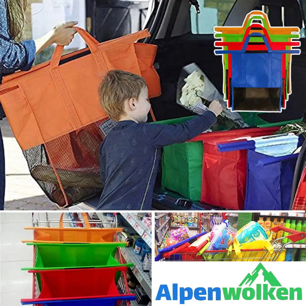 Alpenwolken - Supermarkt-Trolley-Einkaufstasche Thermotasche, 4 Stk