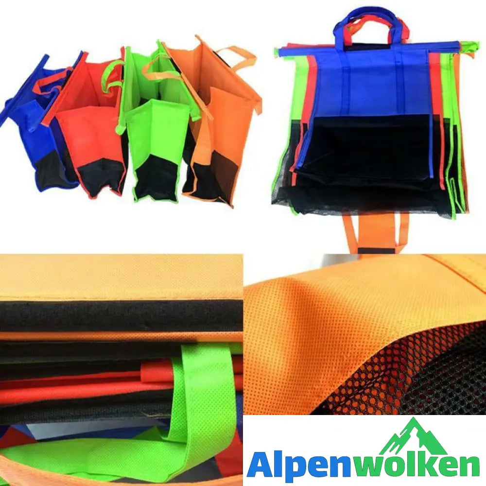 Alpenwolken - Supermarkt-Trolley-Einkaufstasche Thermotasche, 4 Stk