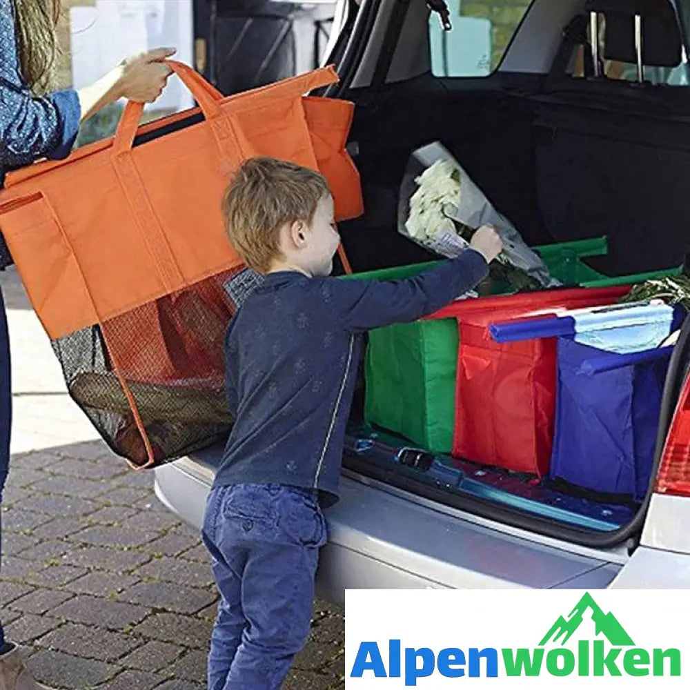 Alpenwolken - Supermarkt-Trolley-Einkaufstasche Thermotasche, 4 Stk