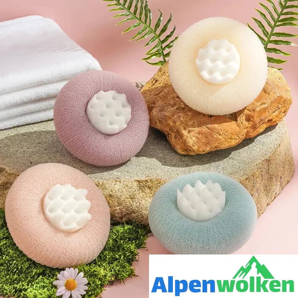 Alpenwolken - 💦Superweicher Badeschwamm Blume🌞 Lila + Grün + Rosa + Weiß