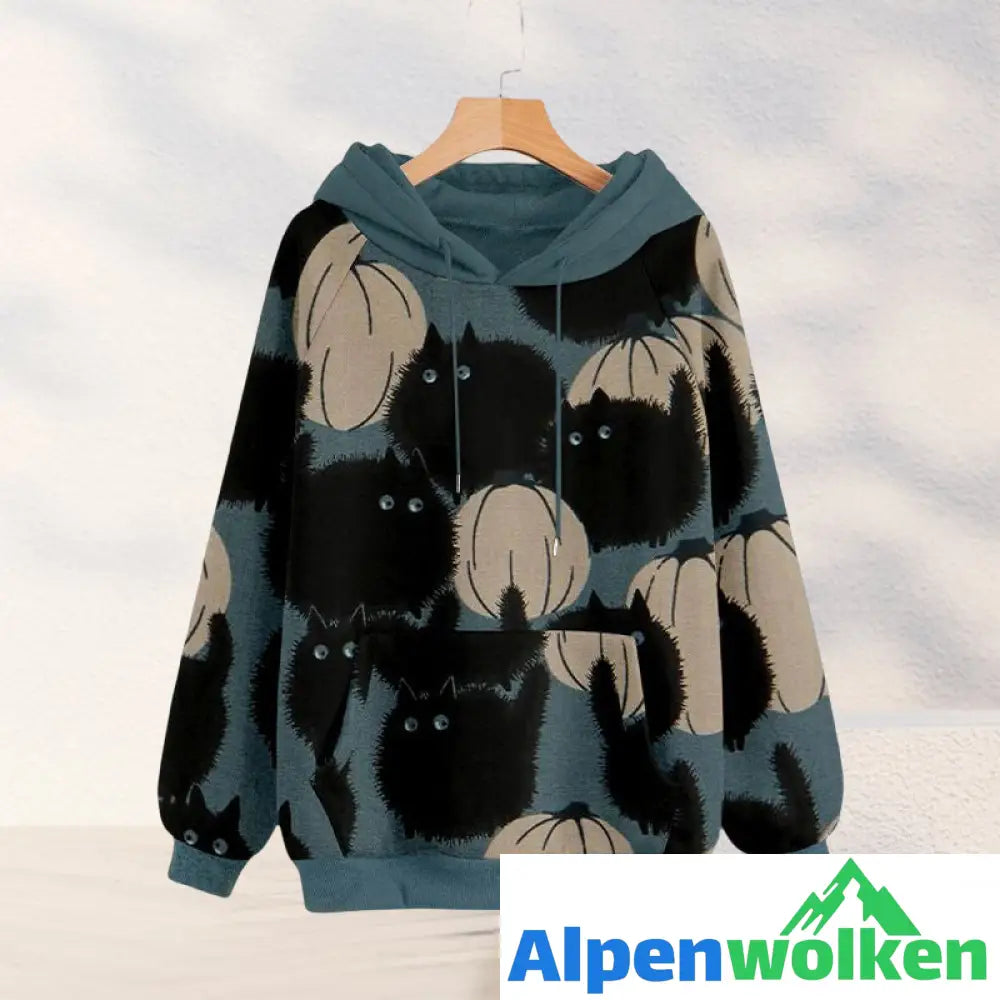 Alpenwolken - Sweatshirt mit Kürbis-Print