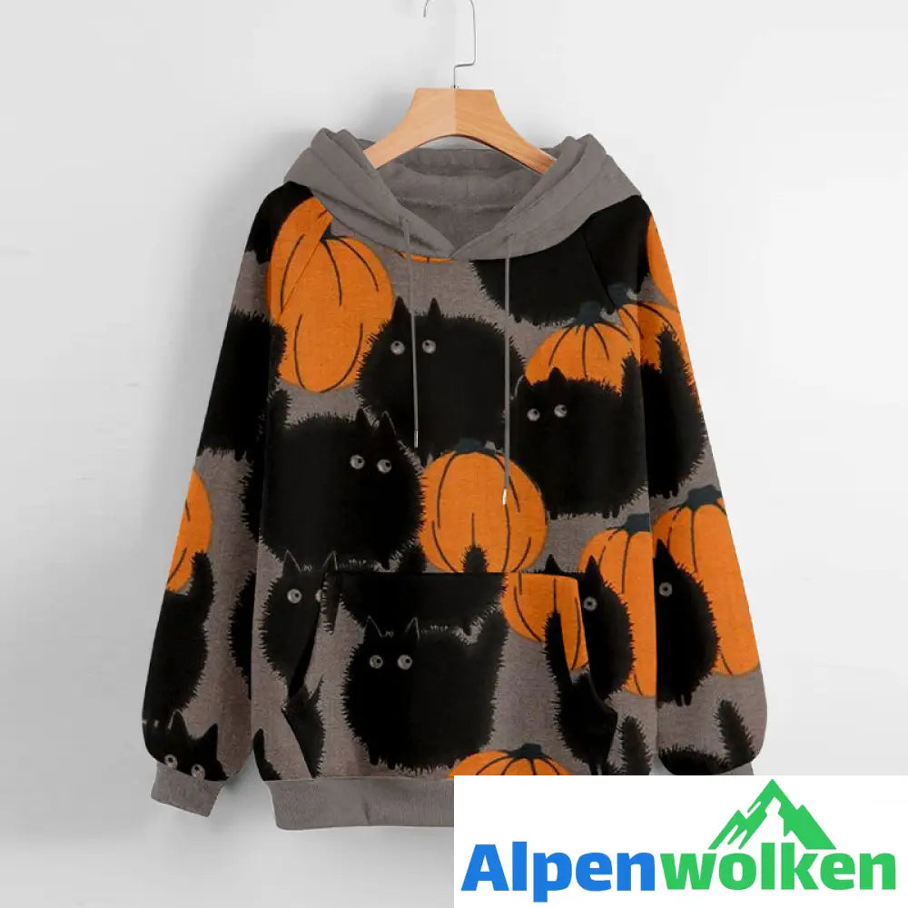 Alpenwolken - Sweatshirt mit Kürbis-Print