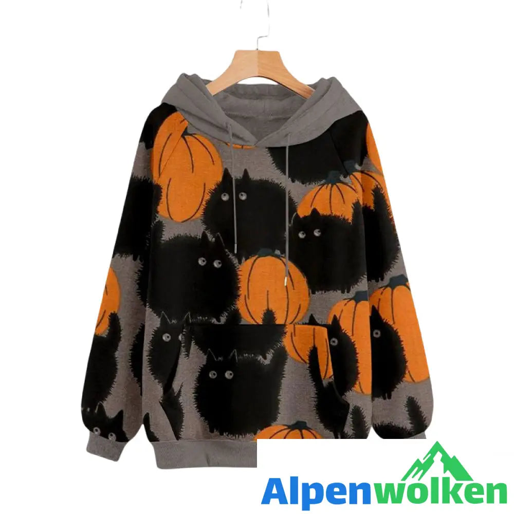 Alpenwolken - Sweatshirt mit Kürbis-Print