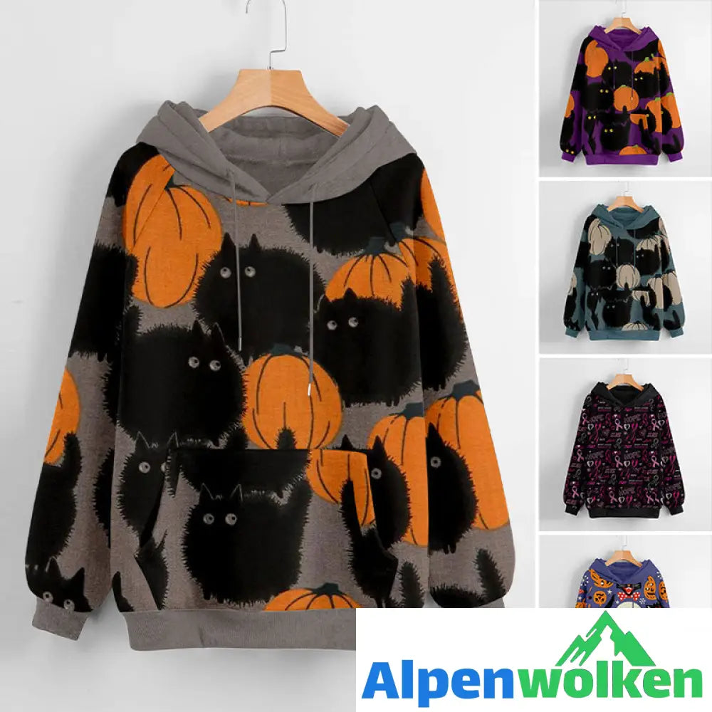 Alpenwolken - Sweatshirt mit Kürbis-Print