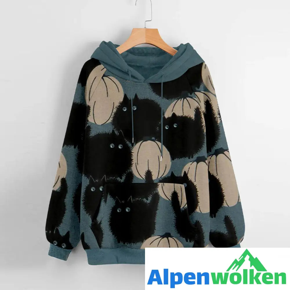 Alpenwolken - Sweatshirt mit Kürbis-Print