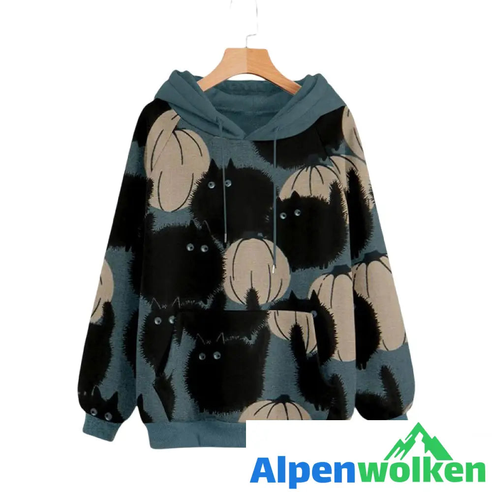 Alpenwolken - Sweatshirt mit Kürbis-Print