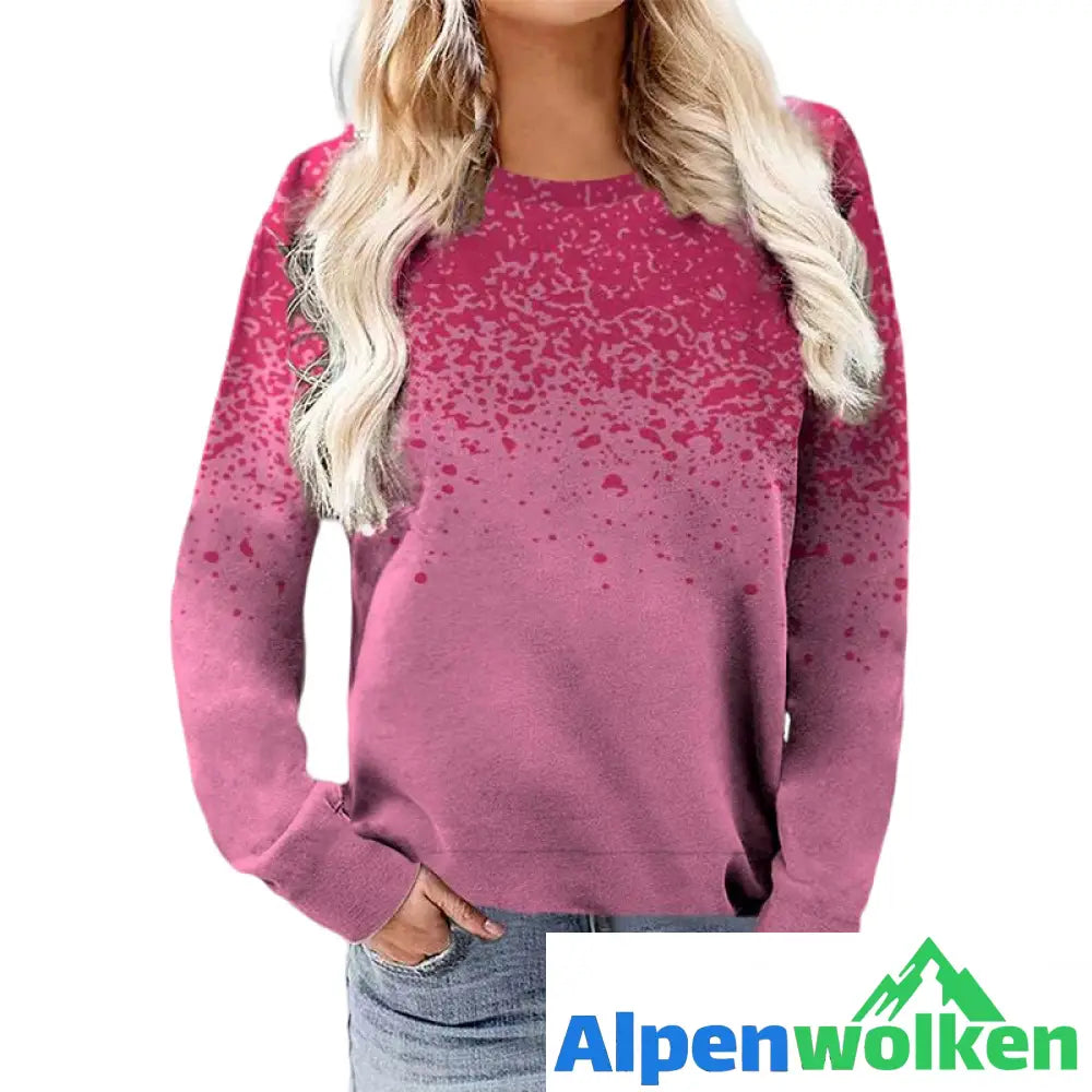 Alpenwolken - Sweatshirt mit Tintenpunktdruck und Rundhalsausschnitt