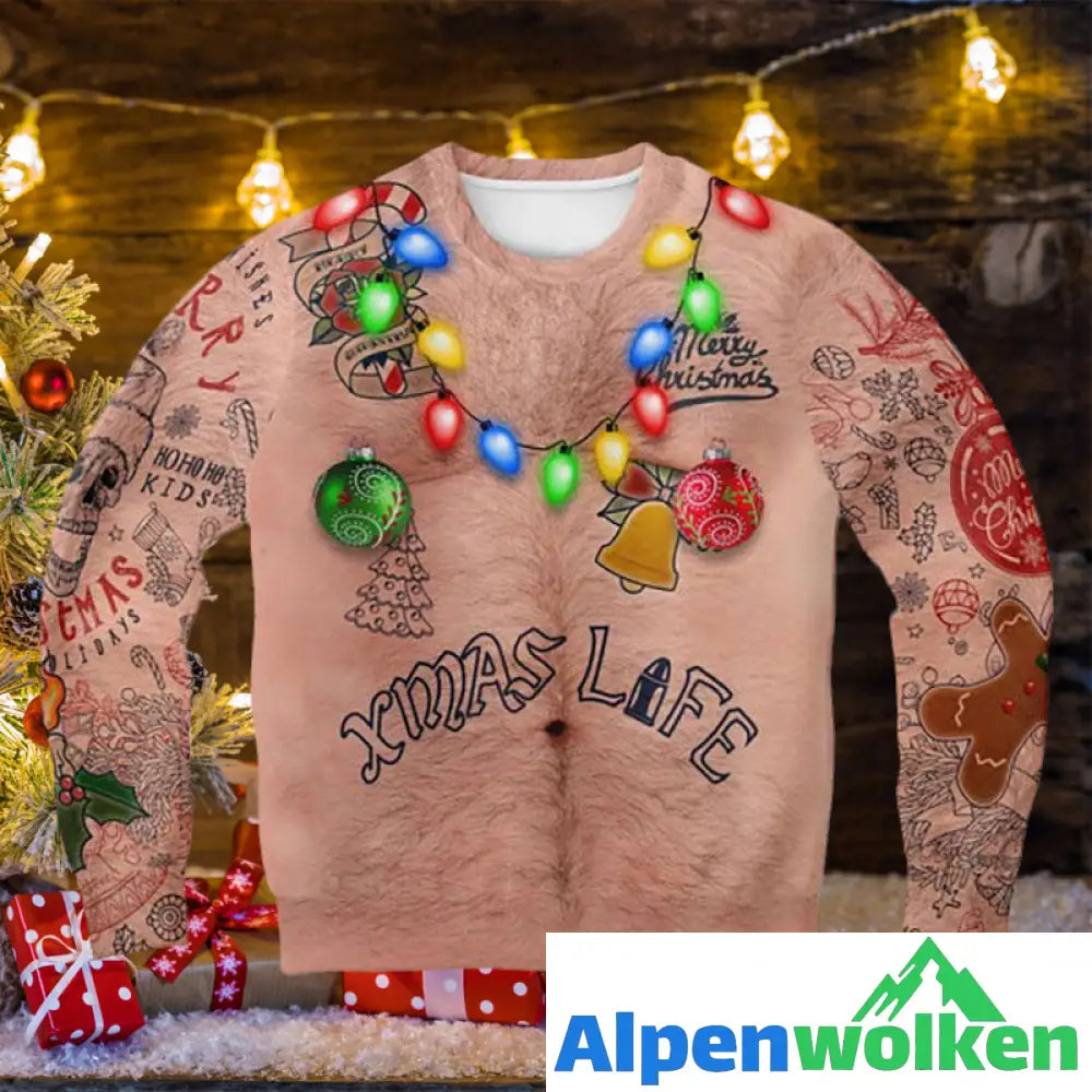 Alpenwolken - Sweatshirt mit Weihnachtsdruck