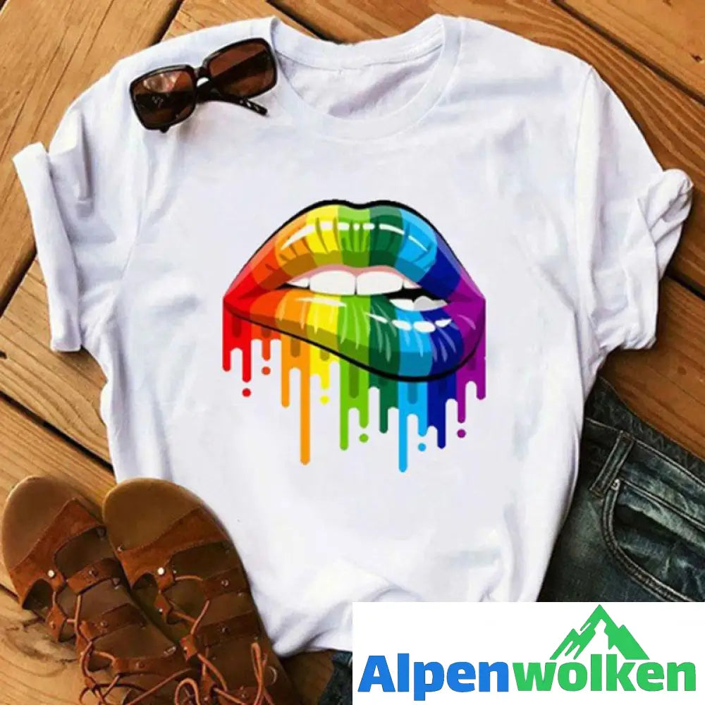 Alpenwolken - T-Shirt für Männer und Frauen mit Lippendruck