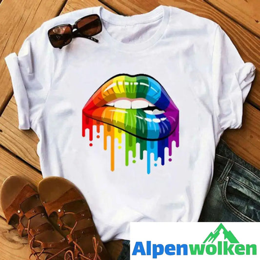 Alpenwolken - T-Shirt für Männer und Frauen mit Lippendruck