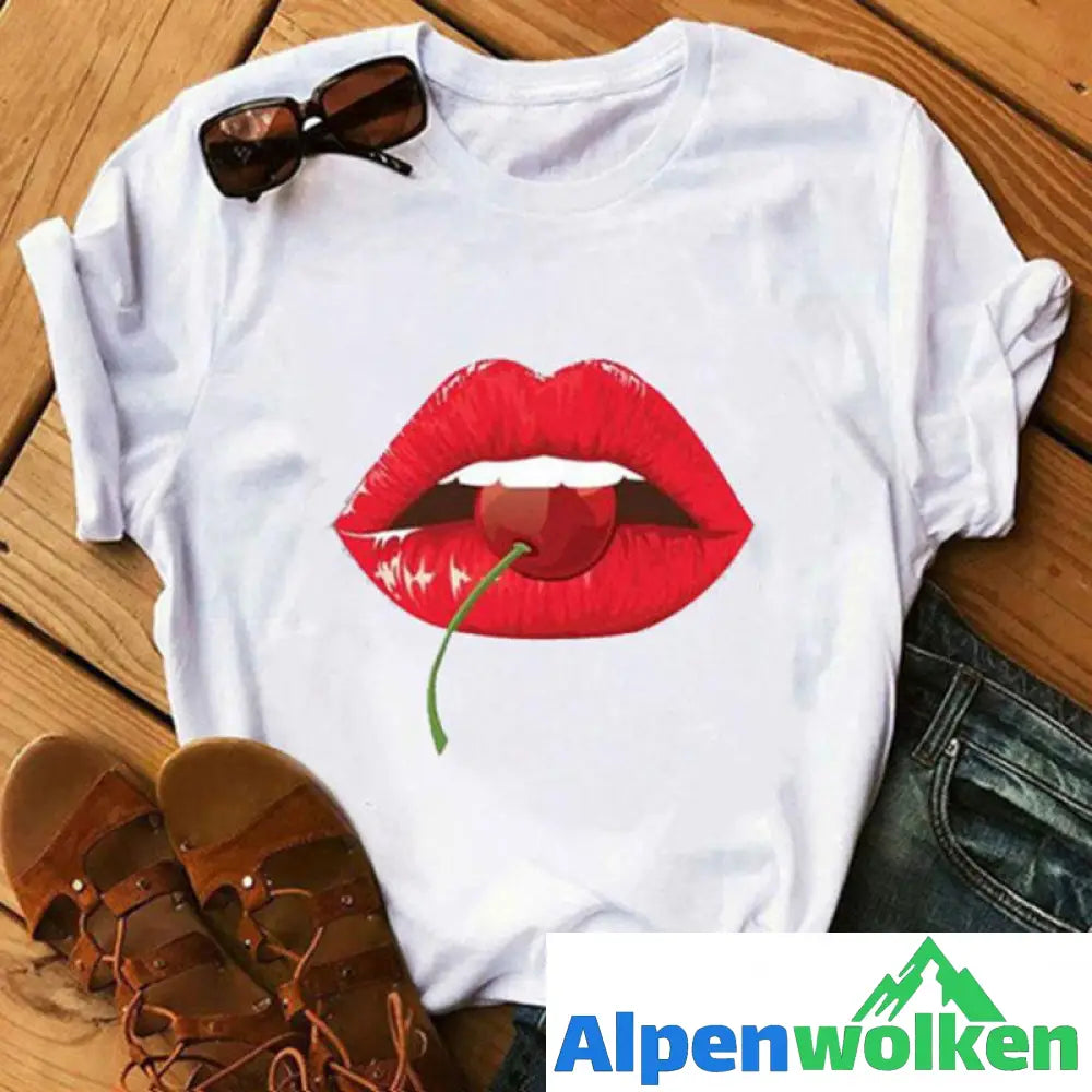 Alpenwolken - T-Shirt für Männer und Frauen mit Lippendruck