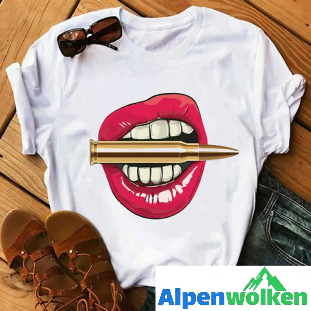 Alpenwolken - T-Shirt für Männer und Frauen mit Lippendruck