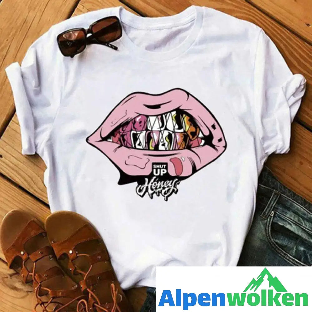 Alpenwolken - T-Shirt für Männer und Frauen mit Lippendruck