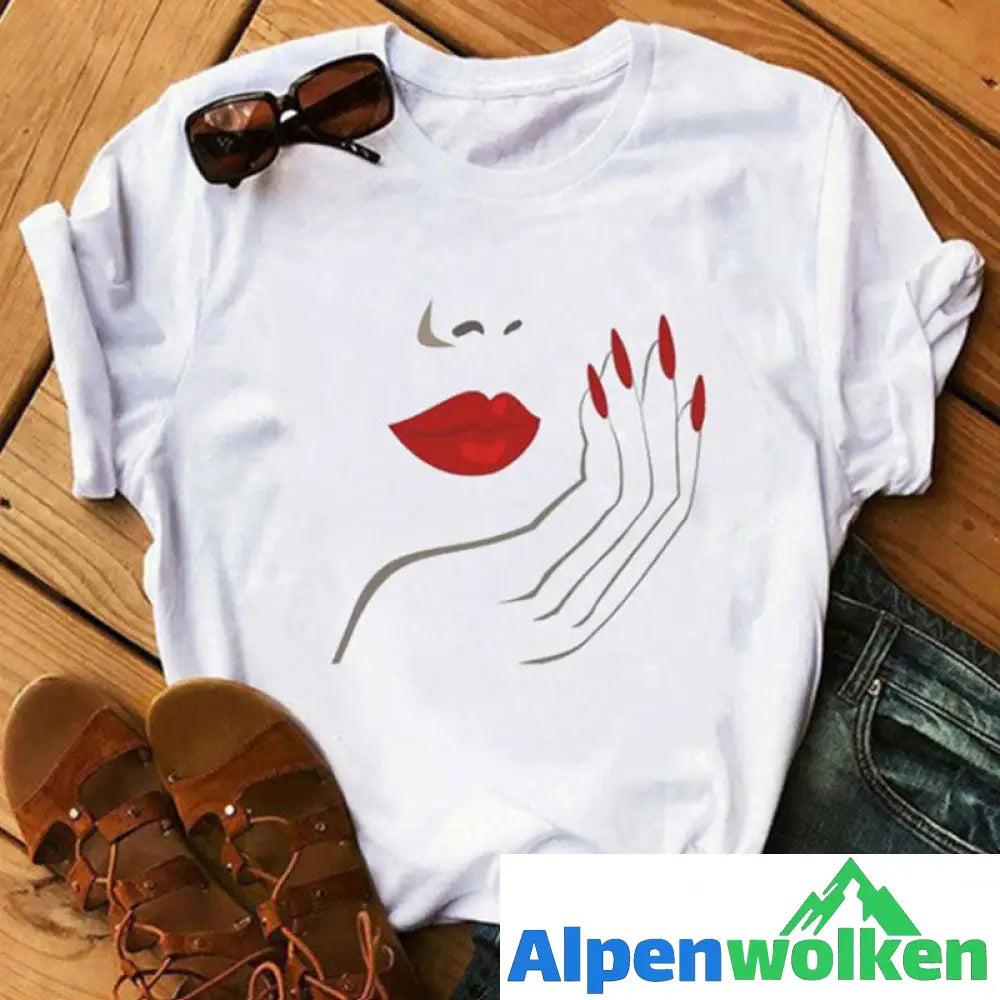 Alpenwolken - T-Shirt für Männer und Frauen mit Lippendruck