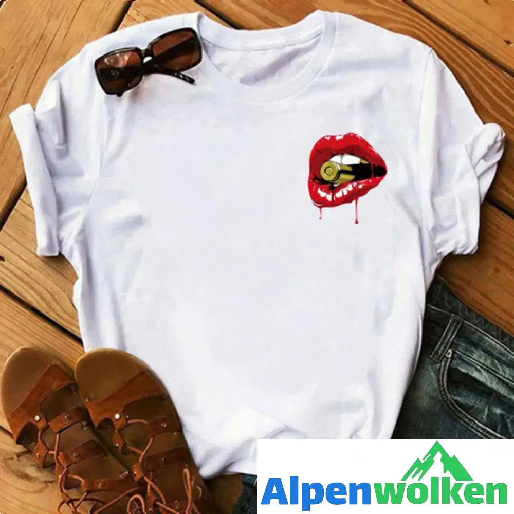 Alpenwolken - T-Shirt für Männer und Frauen mit Lippendruck