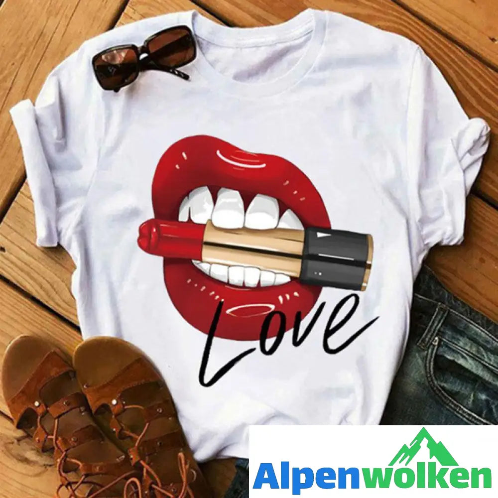 Alpenwolken - T-Shirt für Männer und Frauen mit Lippendruck