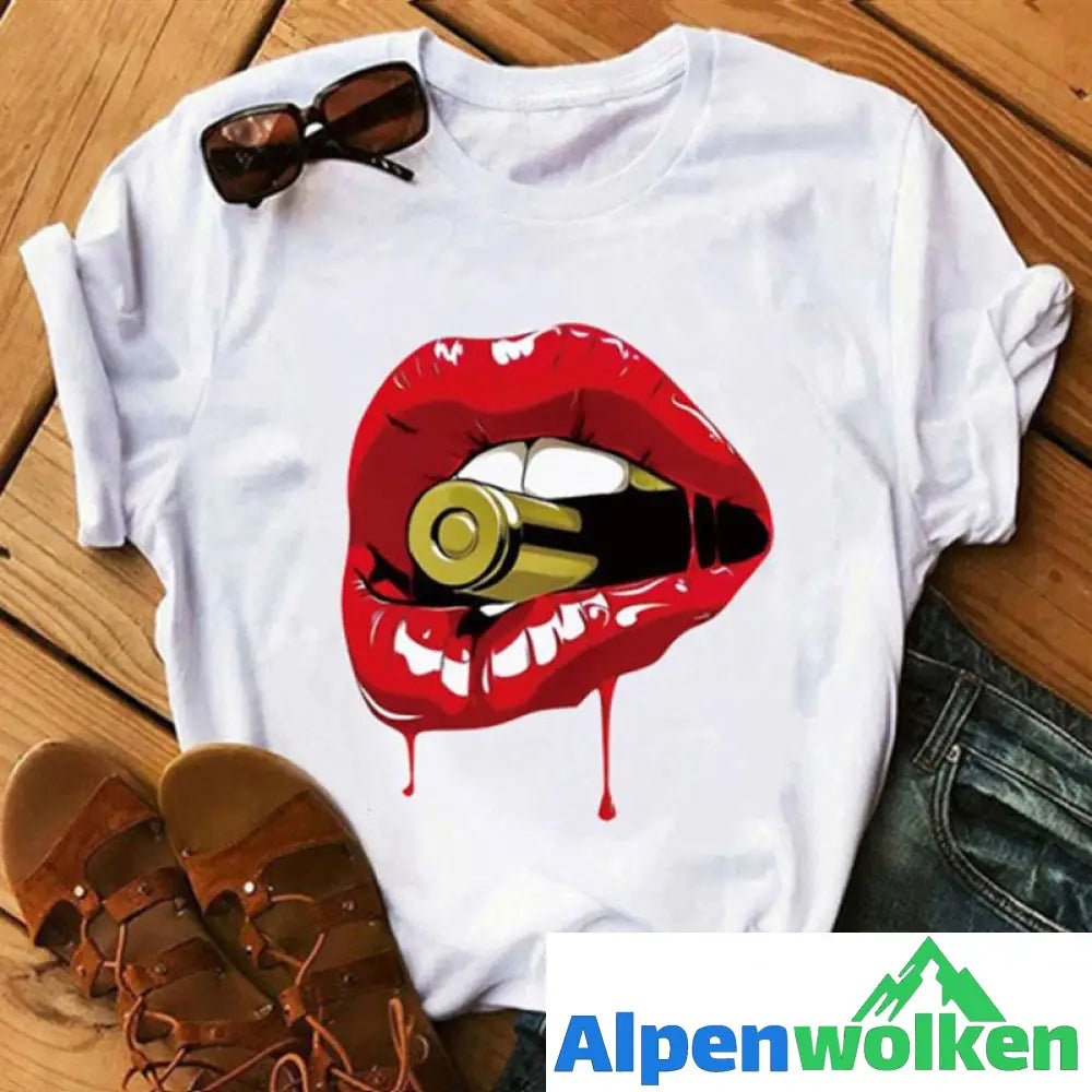 Alpenwolken - T-Shirt für Männer und Frauen mit Lippendruck