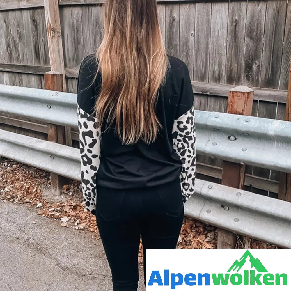 Alpenwolken - T-SHIRT MIT GEKREUZTEM LEOPARDDRUCK