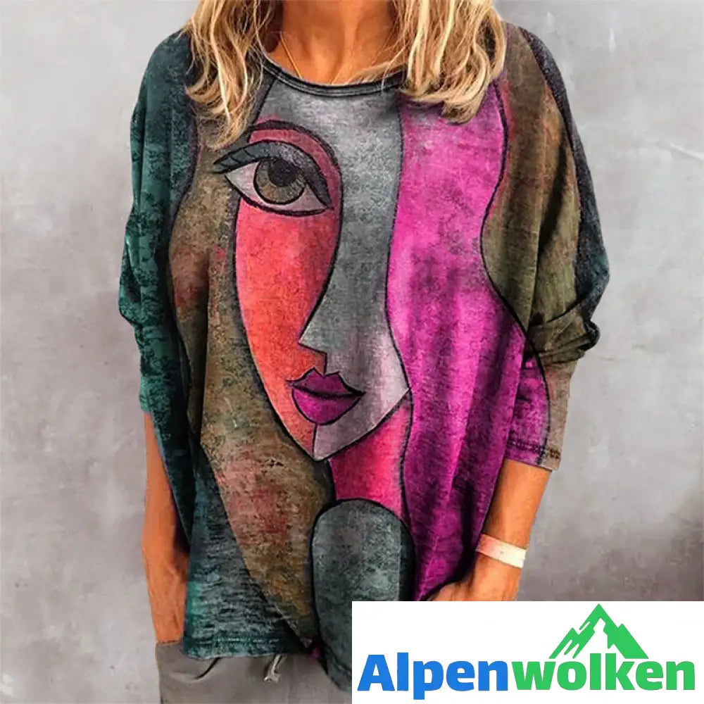 Alpenwolken - T-Shirt mit Gesichtsaufdruck